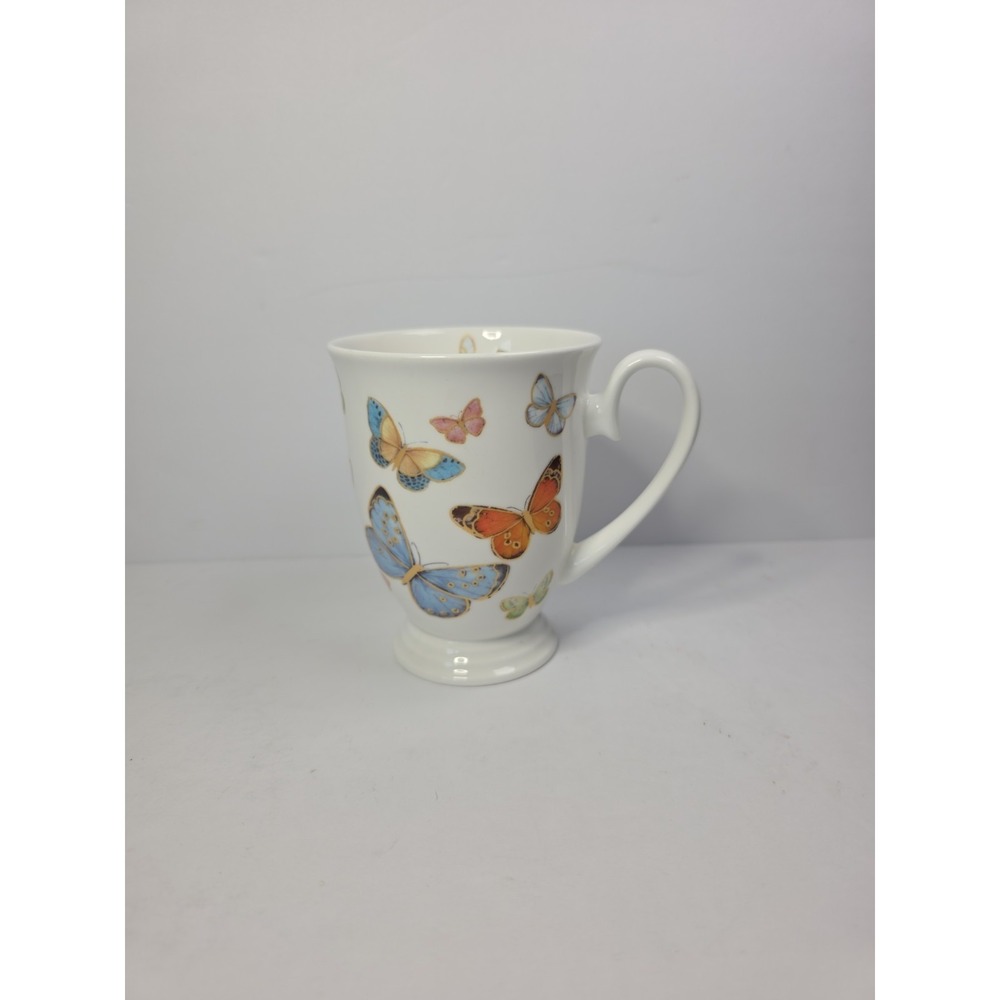 Stechcol Gracie Bone China Butterfly Coffee Mug Coastline‎ Imports White Footed